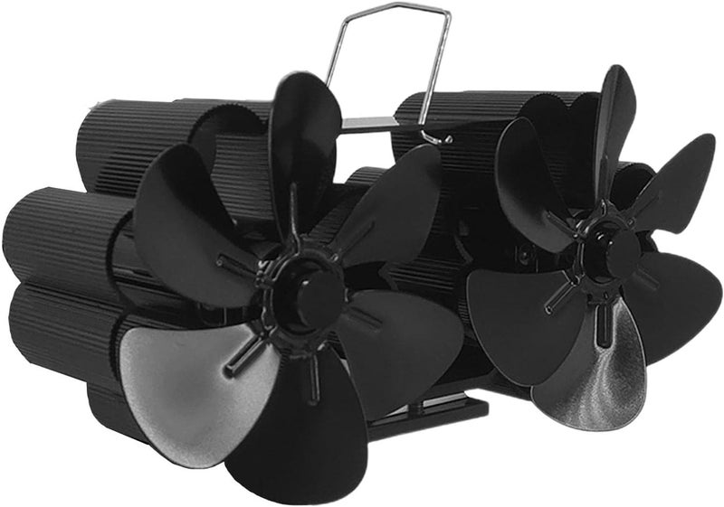 ويوبلز مروحة موقد تعمل بالحرارة - مروحة مدفأة بـ 12 شفرة مع ملحقات موقد حطب تعمل بالحرارة، غير كهربائية، مروحة مدفأة معلقة على أنبوب المدخنة للمنزل، هادئة للاستخدام الداخلي - Image 1